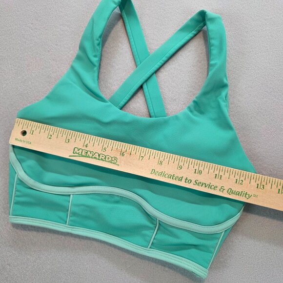 Wilo The Label Ribbed Outline Racerback Sports Bra Mint Green Active Workout Sm - Picture 10 of 12